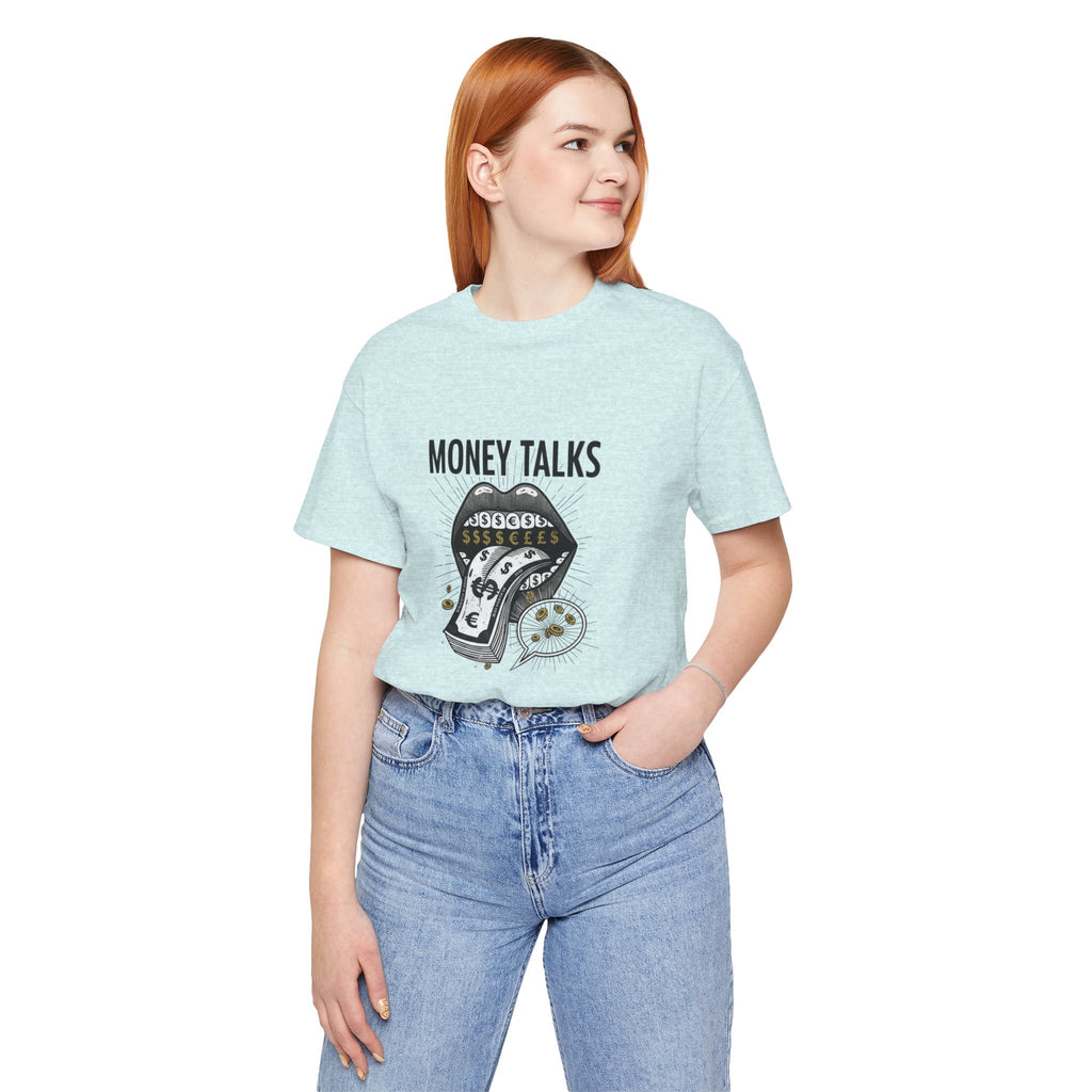 Money Talks Tee — Dollar Sign Mouth Graphic T-Shirt