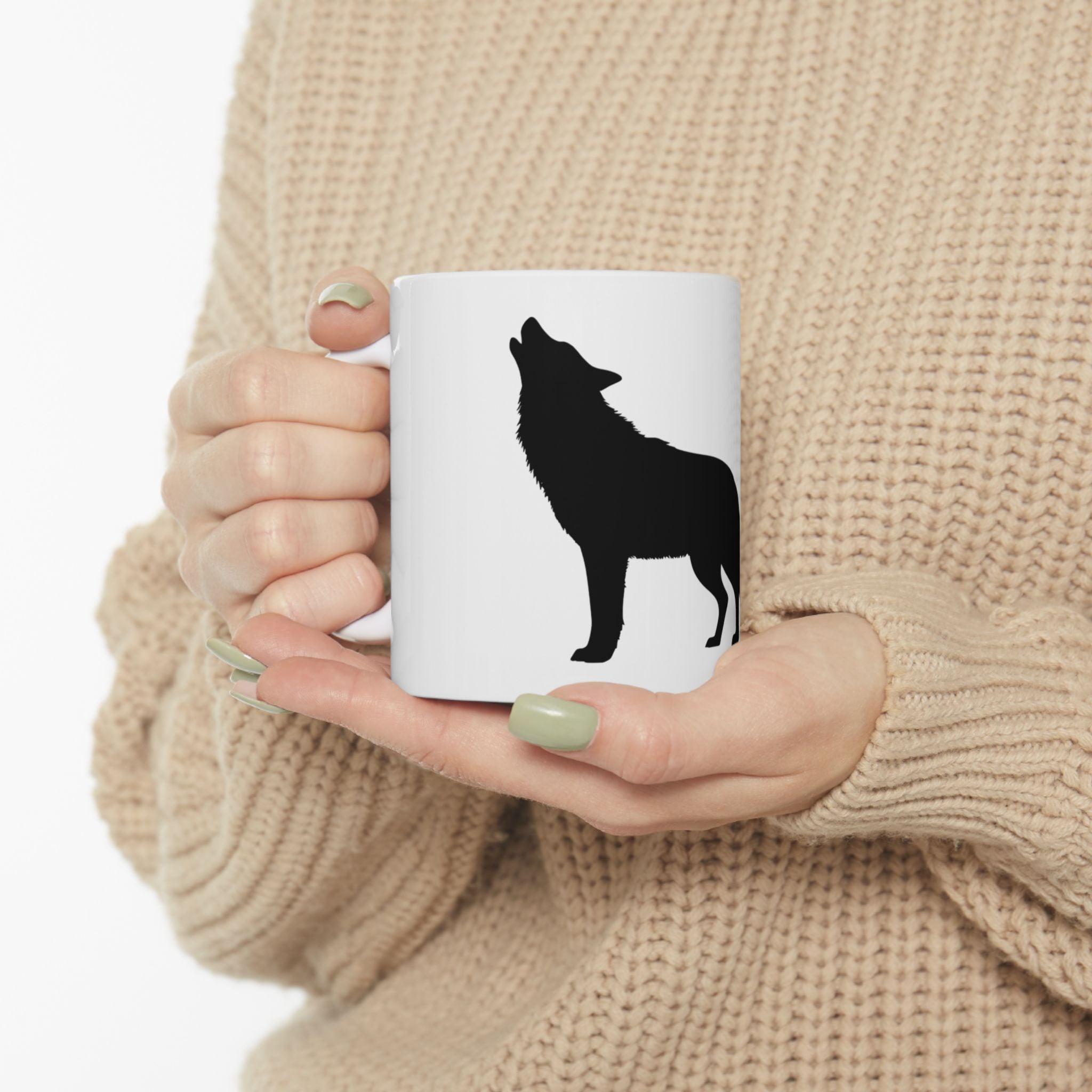 Single wolf Ceramic Mug — Coffee Cup (11oz & 15oz)