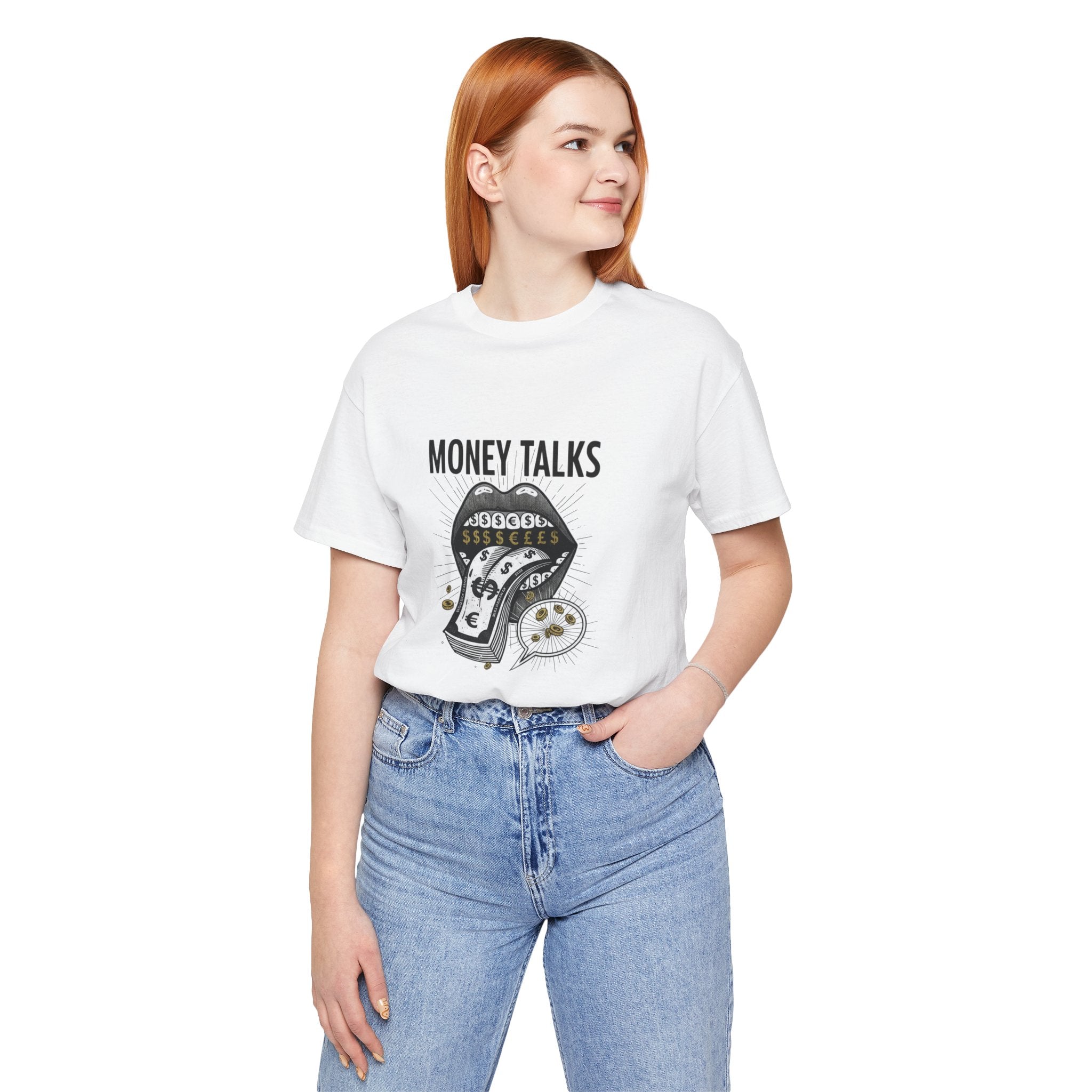 Money Talks Tee — Dollar Sign Mouth Graphic T-Shirt