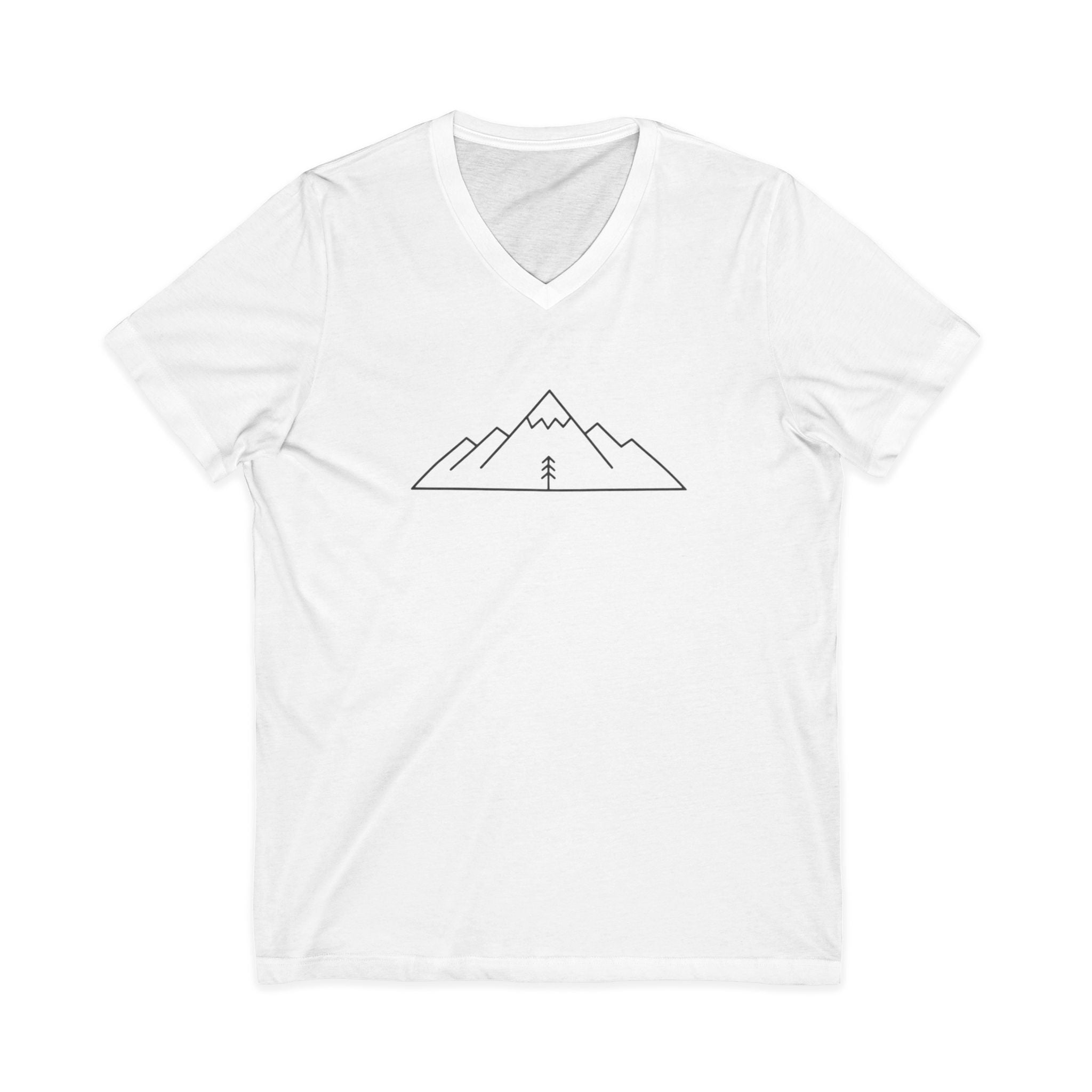 Minimal Mountain Line V-Neck Tee