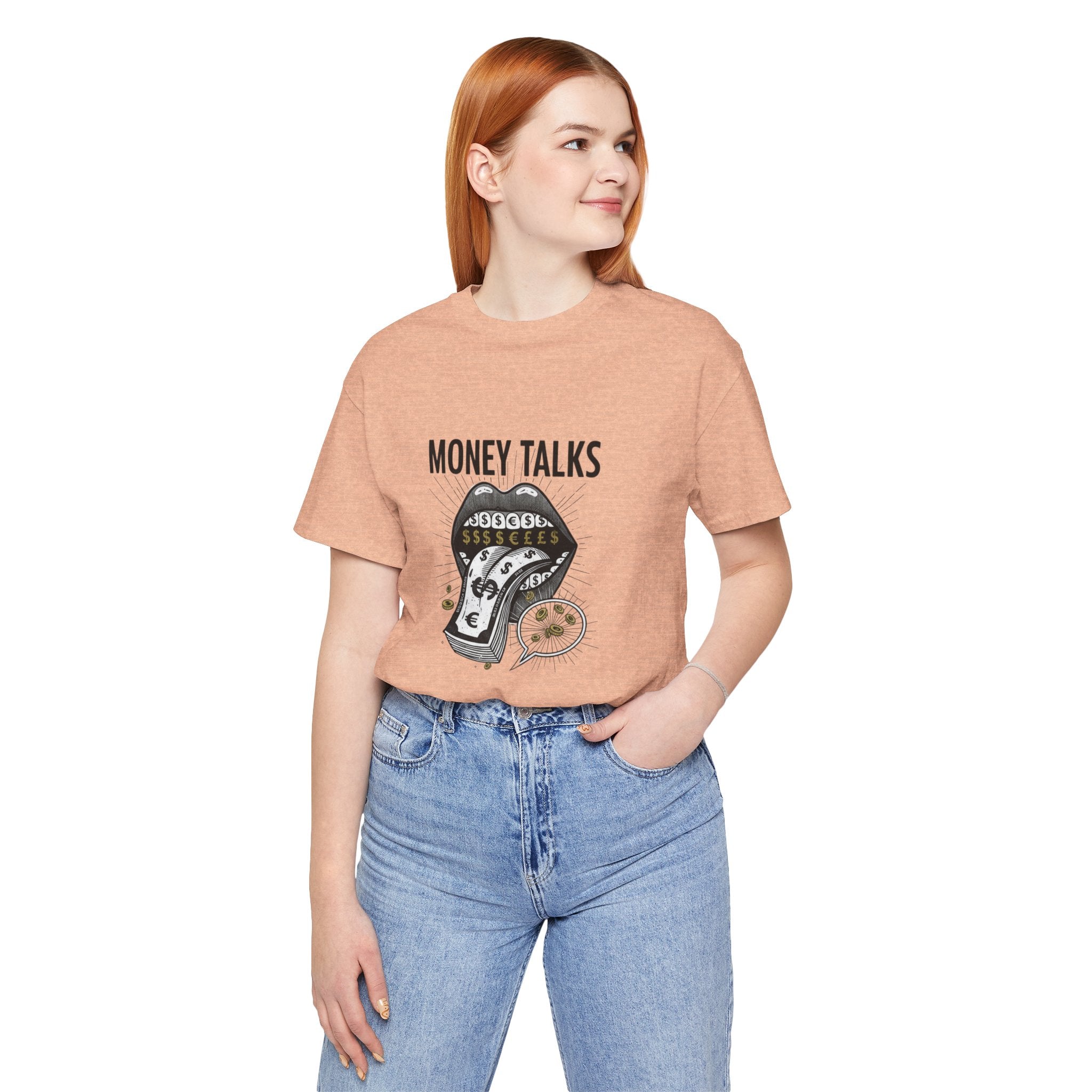 Money Talks Tee — Dollar Sign Mouth Graphic T-Shirt