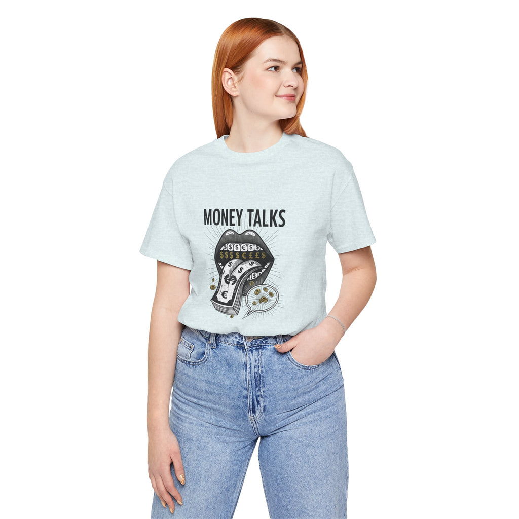 Money Talks Tee — Dollar Sign Mouth Graphic T-Shirt