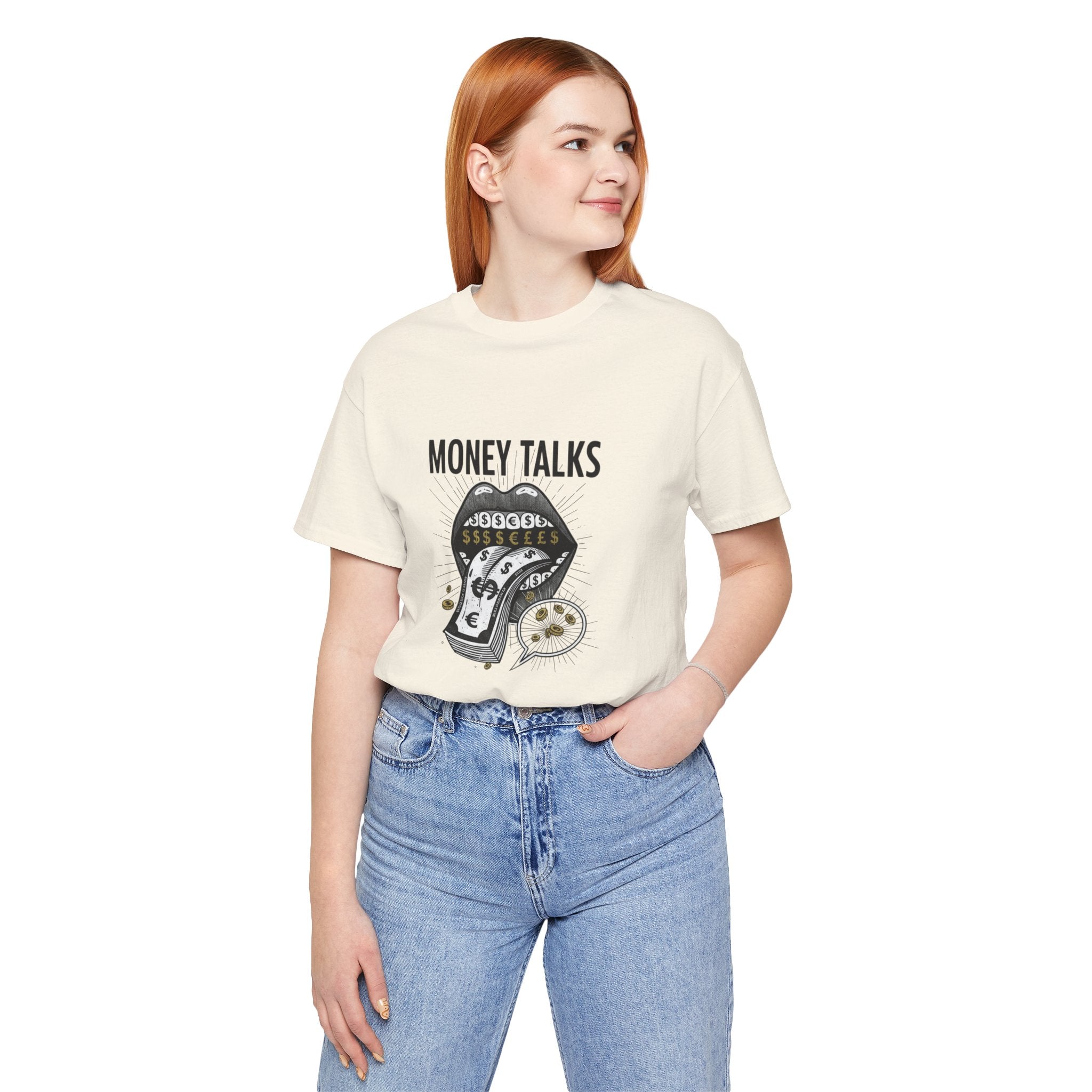 Money Talks Tee — Dollar Sign Mouth Graphic T-Shirt