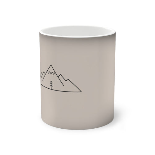 Color-Changing Mug — Minimal Mountain Outline 11oz