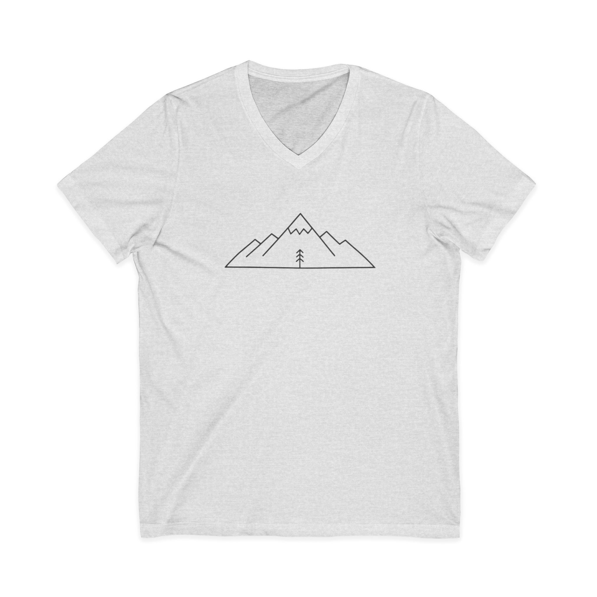 Minimal Mountain Line V-Neck Tee