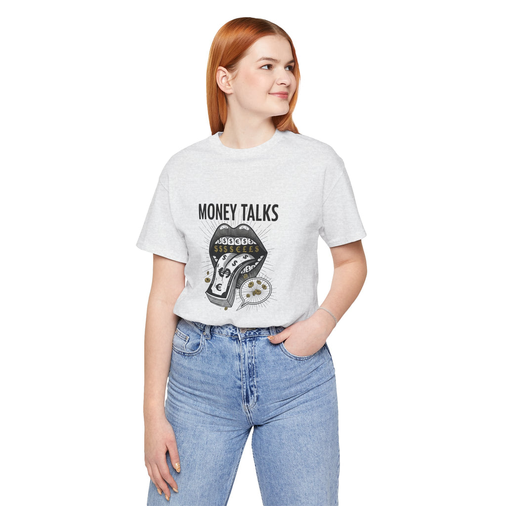 Money Talks Tee — Dollar Sign Mouth Graphic T-Shirt